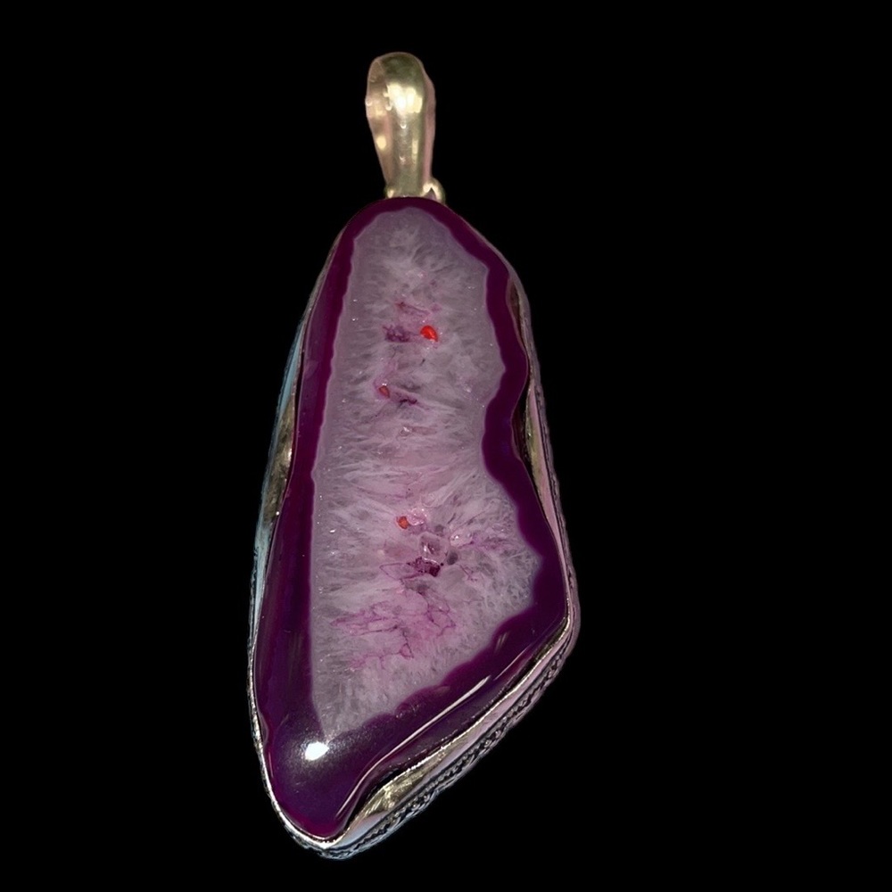 Huge Fuchsia Agate Pendant